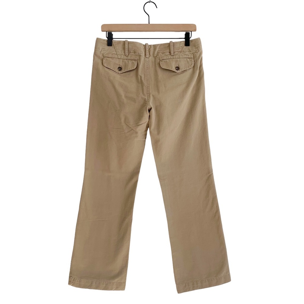 Ralph Lauren Tan Button-Fly Flare-Leg Thick Canvas Khaki Pants - Picture 3 of 8